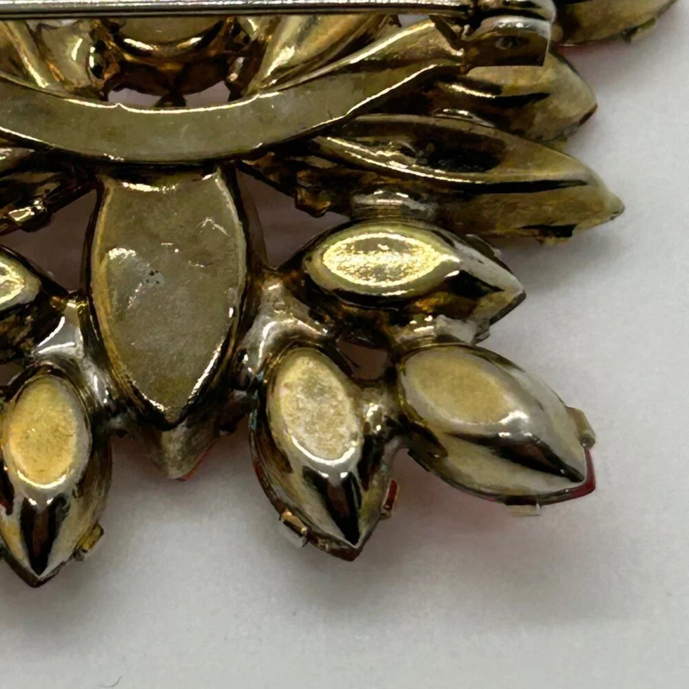 Vintage Juliana Butterfly Brooch Orange Amber Rhinestone DeLizza & Elster #1795 - Picture 12 of 16
